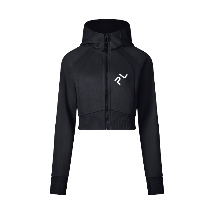 ミュージシャン Embossed Logo Cropped Zip Up / Black Cropped Zip-Through Hoodie #RP0005 – Phyt Lab