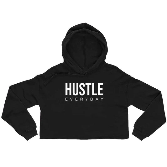Hustle Statement Crop Hoodie